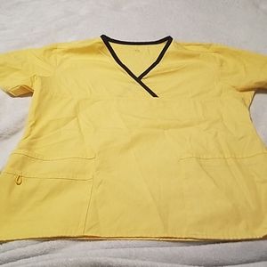Scrub Top Yellow and Black